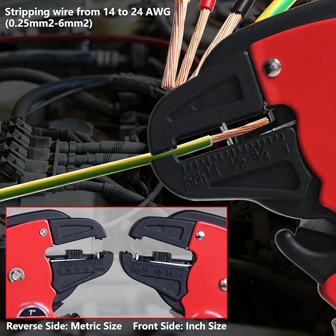 WISEUP Automatic Quick Strip Wire Stripper and Cutter,Eagle Nose Pliers (7-Inch) cable cutters，2 in 1 wire stripper cutter for Electrical Cables 、Electronic and Automotive Repair Tool