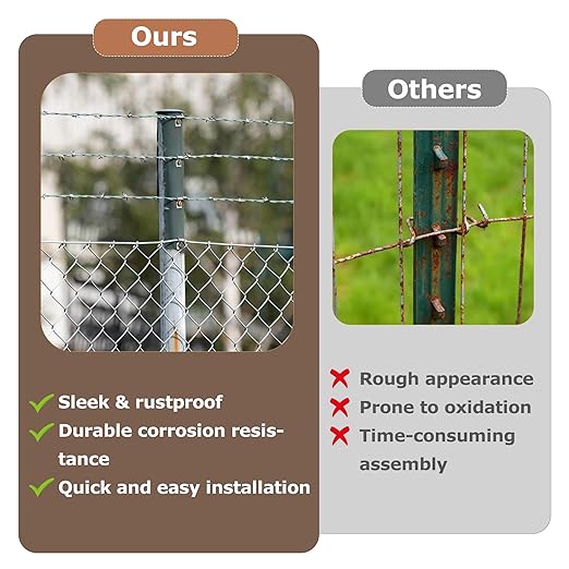 T-Post Clips 500Pcs T-Post with 2 Pack Fence Wire Twister, Wire Clips for Barbed Wire Securing Wire Park Fence Galvanized Steel Fence Clips Convenient Pre-Cut Wire Ties