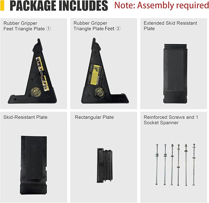 Stable Platform Ladder Leveler - Ladder Levelers for Extension Ladders with Storage for Uneven Surfaces (Regular Black)