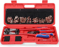 iCrimp Battery Cable Lug Crimping Tool Kit with Wire Cutter & Stripper for 8-1/0 AWG - 63pcs Copper Lugs & 25pcs Heat Shrink Tubes