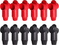 Ampper 12 Pcs Silicone 3/8" Stud Terminal Covers, Flexible Post Terminal Cover Protector Boot for Battery Power & Ground Junction Block Post, Fits 1-3/0 Gauge Wire (Red & Black)