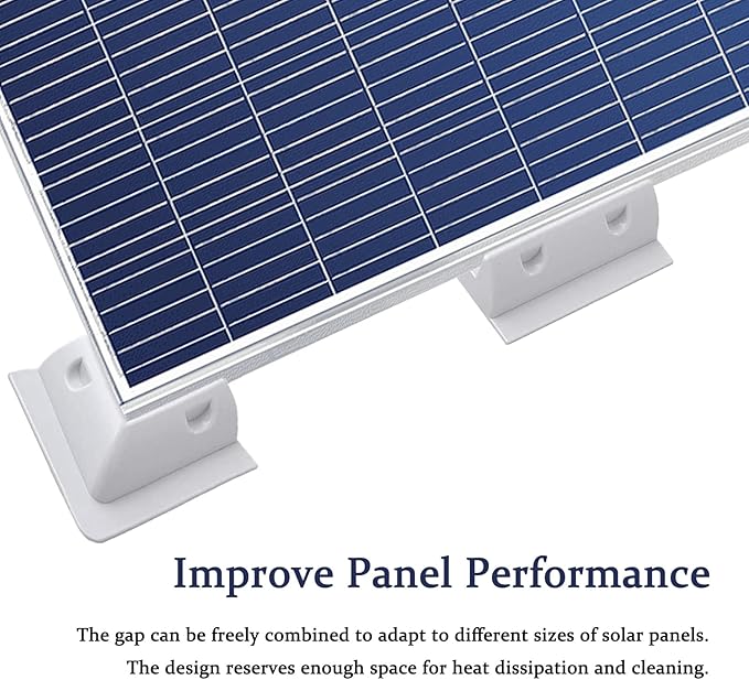 7 Pieces ABS Solar Panel Mounting Brackets,Solar Drill Free Corner Bracket for RV, Boats, Motorhomes,Roof,White