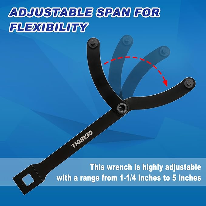 15PCS Pulley Holder Tool Kit, Universal Pin Spanner Wrench Set, 1/2" Drive Ratchet Adjustable Spanner Wrench with Variable Pins fits Camshaft Pulleys, Fan Clutch Removal Wrench Tool