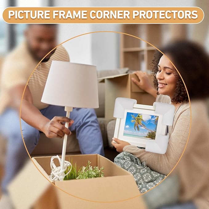 Frienda 12 Pcs Foam Corner Protectors for Moving Mirror TV Box Frame Edge Protection Corners for Pictures Photo Shipping Packaging Holiday Gift Wrapping