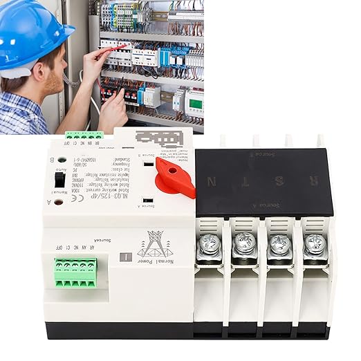 Automatic Transfer Switch Din Rail Mount 4P 100A AC110V Fast Transfer Power Selector