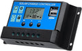 FLYING LION 30A12V/24V Solar Charge Controller PWM Solar Panel Regulator with Adjustable LCD Display Dual USB Port Timer Setting PWM Auto Parameter