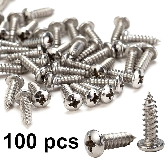 100 Pack 3/8 inch Rope Light Clips with Stainless Steel Screws, Cable Clip Wire Clamp for Wire Management, P-Type Mounting Clips