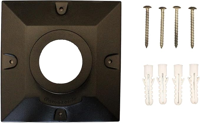 Gama Sonic Cast Aluminum Pier Base Mount for 3-inch Fitter Post Top Mounts, Black, PBM00
