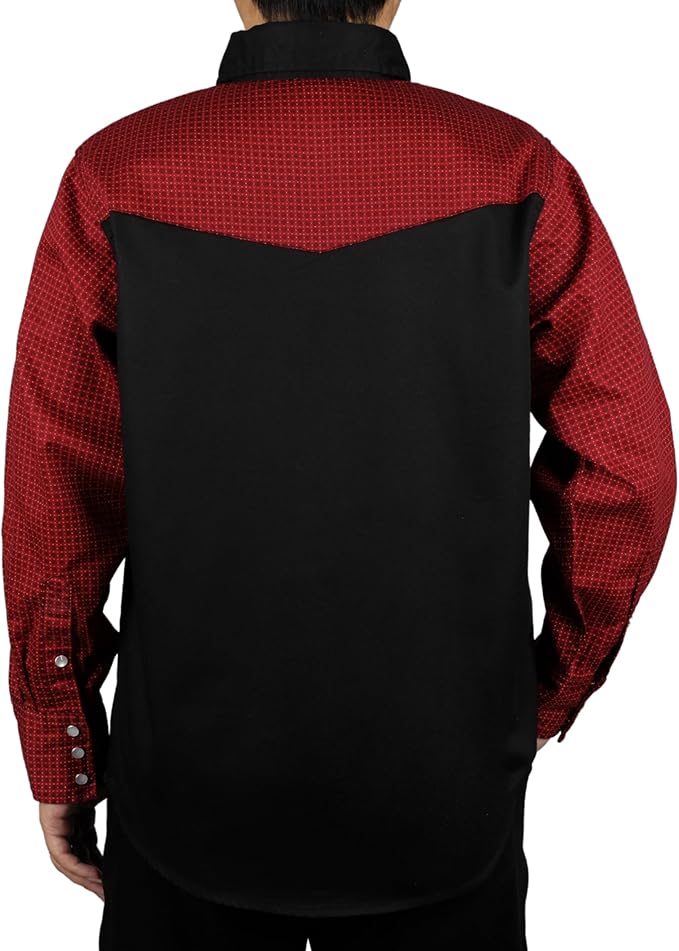 BOCOMAL FR Shirts Pearl Snaps Two Tone Plaid/Solid Flame Resistant Cotton Welding Shirt NFPA 2112 CAT 2