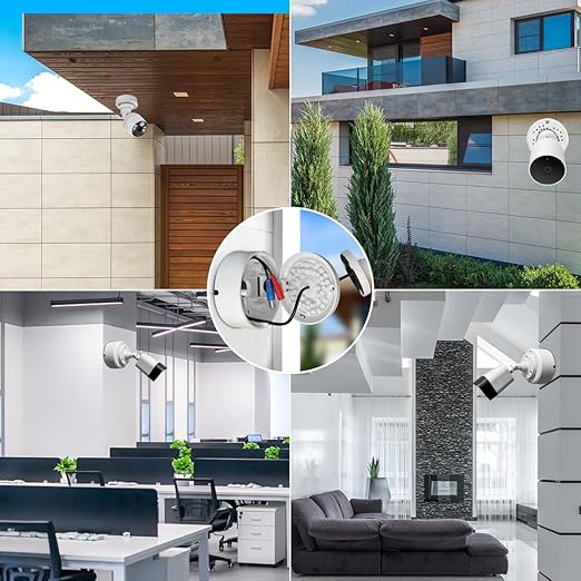 (ABS New) Security Camera Junction Box,Security Camera Bracket Outdoor,Plastic Waterproof Security Camera Mount Hide Cable Junction Box for Arlo Solar Panel Flip Cover Cable Cover
