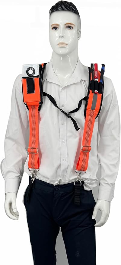 Padded Tool Belt Suspenders 3 Hook Swivel Suspenders for Tool Belt Heavy Duty Work Suspenders