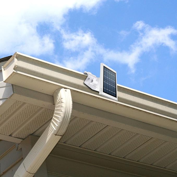 HOLACA Weatherproof Gutter Mount for Ring Solar Panel- Adjustable Aluminum Alloy Outdoor Mount Accessories for Ring Solar Panel (White)