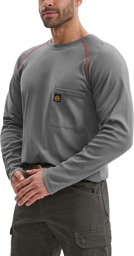 WORKWEYA FR Shirts Flame Resistant Shirt 6.5oz Men's NFPA 2112/CAT2 Long Sleeve Shirt