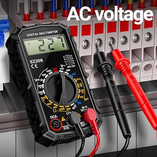 ANENG Multimeter,SZ308 DC AC Volt Meter,Ohm Digital Multimeter Tester,Measures Voltage,Current,Resistance,Continuity,Diodes, Electrical Tester for Househould Tools,Automotive Battery Test
