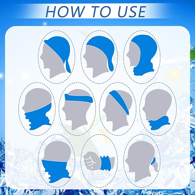 SATINIOR 10 Pcs Cooling Neck Gaiter for Men Women Sunscreen Breathable Bandana Summer UV Protection Face Mask Scarf