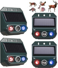2026 4 Packs Solar Ultrasonic Nocturnal Animal Repeller,Ultrasonic Bird Cat Deterrent Outdoor for Yard Farm,Predator Lights with Red&Blue for Cat Fox,Effective Bear Repellent Outdoor for Chicken Coop