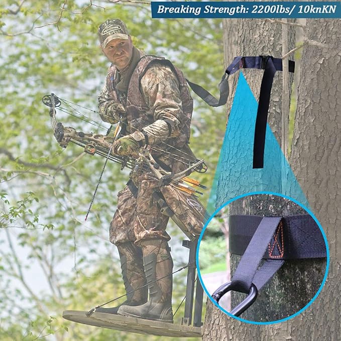 Boaton Tree Strap for Hunting, Quick and Quiet Set Up, Tree Stand Safety Strap, Tree Strap for Safety Harness, Tree Stand Accessories