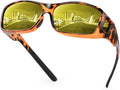 URUMQI Night Vision Driving Glasses Fit Over Eyeglasses for Men Women, Anti Glare Polarized Nighttime Glasses Yellow Lens