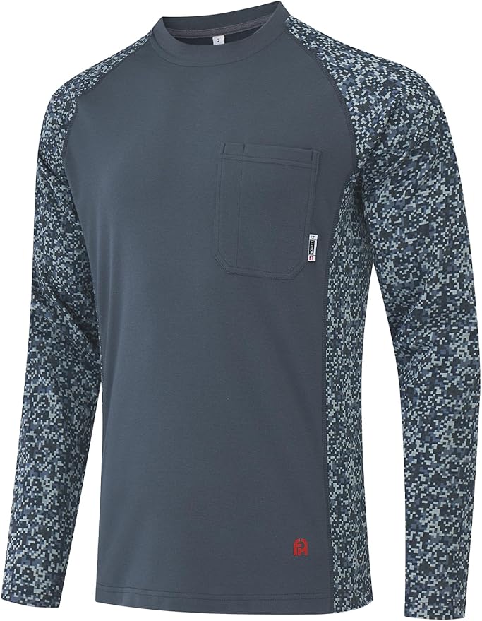 FR Shirts for Men 5.5oz Lightweight Bird's Eye Mesh Back Panel for Ventilation Long Sleeve CAT2 Fire Resistant Shirts