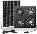 25W Solar 4 Fan Kit for Outdoor Greenhouse, Solar Powered Vent Exhaust Ventilation Fan for Chicken Coop, Shed Air Circulation, 14.7 Ft Long Cord with IP65 Weatherproof Rate