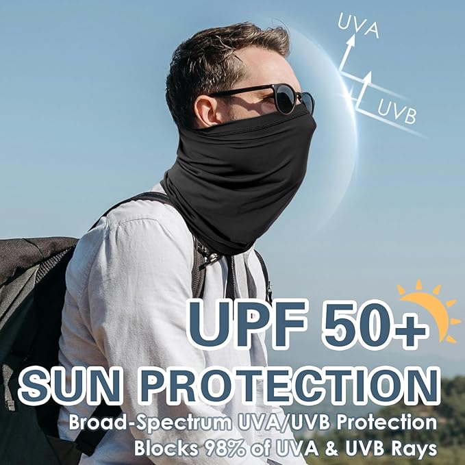 Achiou Neck Gaiter Face Cover Scarf, UV Protection Mask for Men and Women,Soft Windproof, Hiking Cycling Running