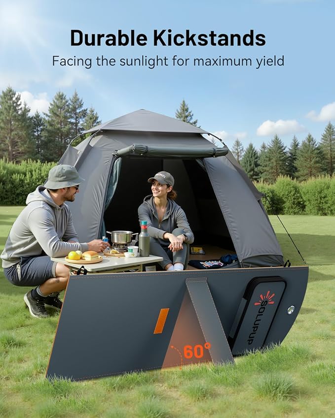 Solar Panels 30W Portable Foldable Solar Charger with 5V USB-A and USB-C Fast Charging Compatible with iPhone, iPad, Samsung, Power Banks, IPX5 Waterproof Perfect for Camping, Hiking, Outdoor