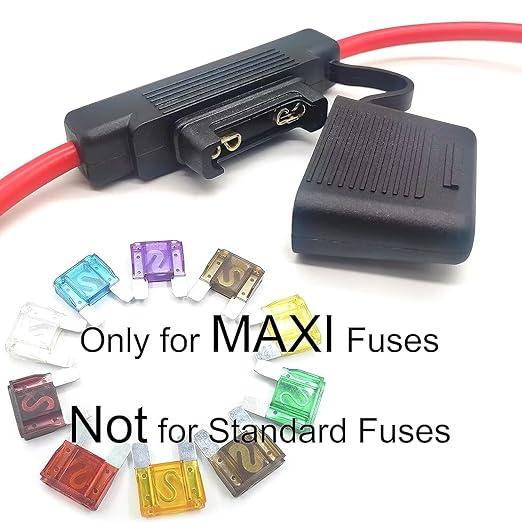 VANTRONIK Waterproof Maxi Inline Fuse Holder with 10 Gauge AWG Wire 13.8 Inches Long, Fit for Big Blade Fuse in Vehicle/Boat/RV/Tractor Up to 80A DC, Super Heavy Duty, 2 Pack