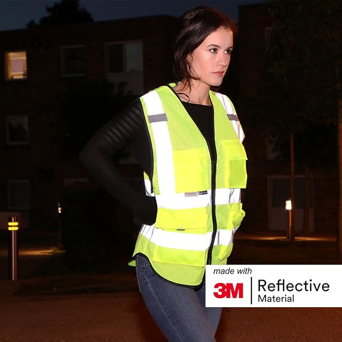 Salzmann Mesh Multi-Pocket Working Vest - Reflective Vest - Made with 3M Reflective Material