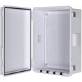 ABS Electrical Junction Box, Ventilated Design, Cable Grommets, IP65 Waterproof Enclosure, Indoor/Outdoor Use with Mounting Panel. (Grey Cover, 15.5"x11.5"x6.2")
