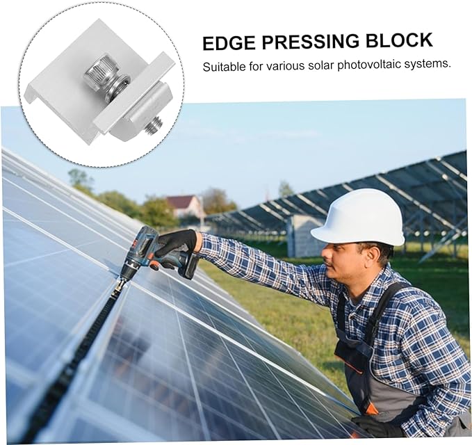 12pcs Solar Panel Mid Clamps Bracket Clips for Photovoltaic Systems Easy Installation Solar Panel Holder for Outdoor Use Stable and Support