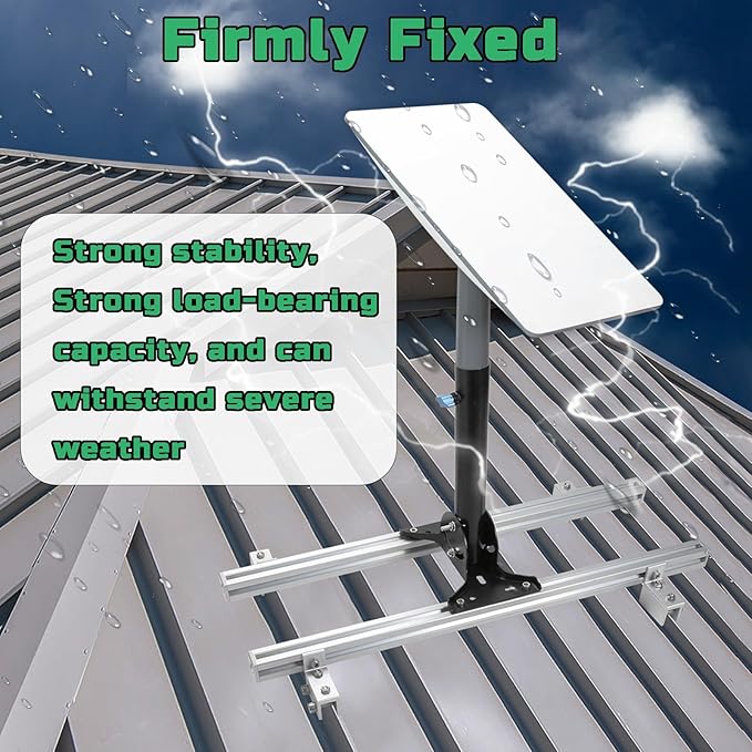 Adjustable Starlink Mount for Standing Seam Metal Roof with Starlink Pipe Adapter, Starlink Mounting Kit, Starlink Roof Mount for Starlink Gen 2, Starlink Pole Mount