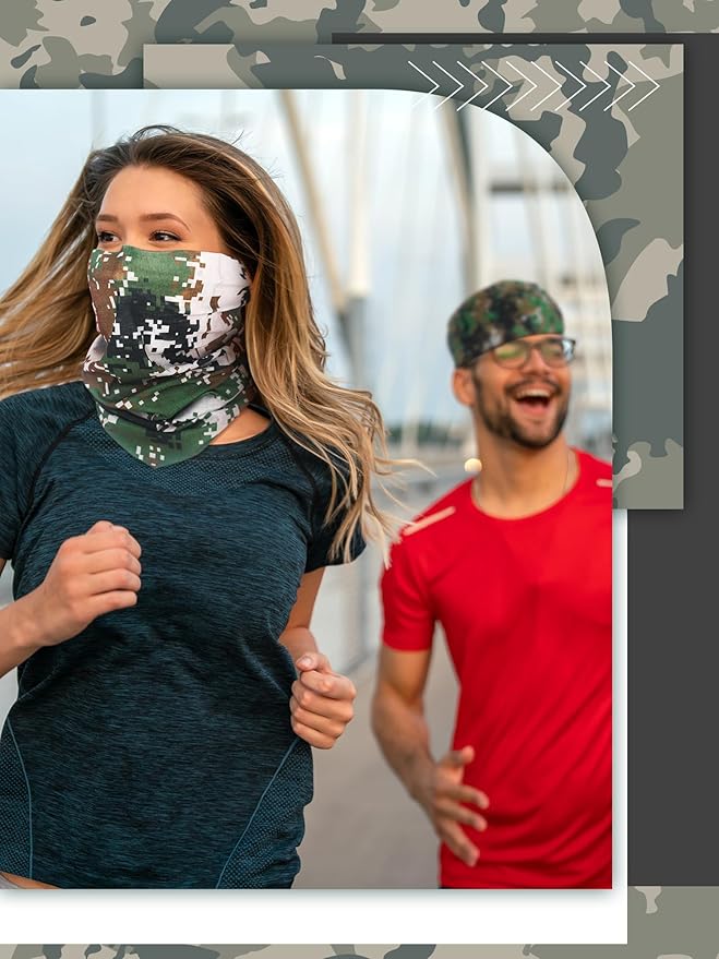 SATINIOR 10 Pcs Cooling Neck Gaiter for Men Women Sunscreen Breathable Bandana Summer UV Protection Face Mask Scarf