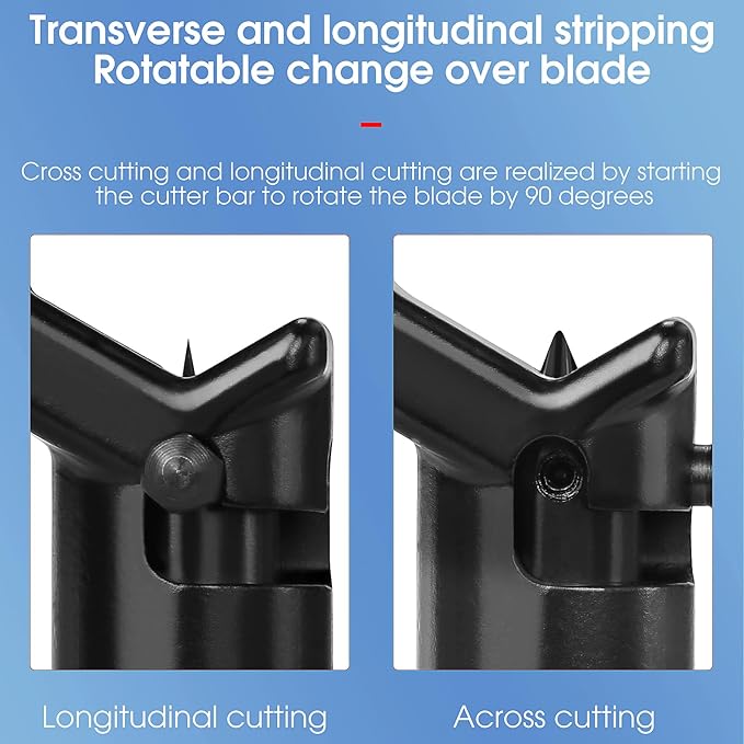 Optical cable stripping knife Armored stripper 8-28.6mm Vertical and horizontal Dual use type Fiber optic cutter with 1 spare blade Mid Span Slit and Ring Tool Slitting Tool