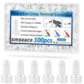 smseace 100 Pcs Nylon Closed End Crimp Terminal -Crimp Caps Wire Connectors for 12-10 AWG - Ideal for Automotive, Audio, and Electrical Applications