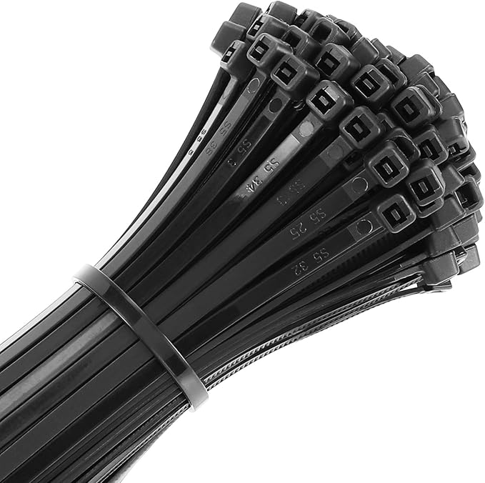 UL Listed Heavy Duty Cable Zip Ties 4 Inch, 1000Pcs Industrial Nylon Durable Self Locking Wire Tie Wraps with 20 lbs Tensile Strength, UV & Heat Resistant for Home Office Garage Multiple Use - Black