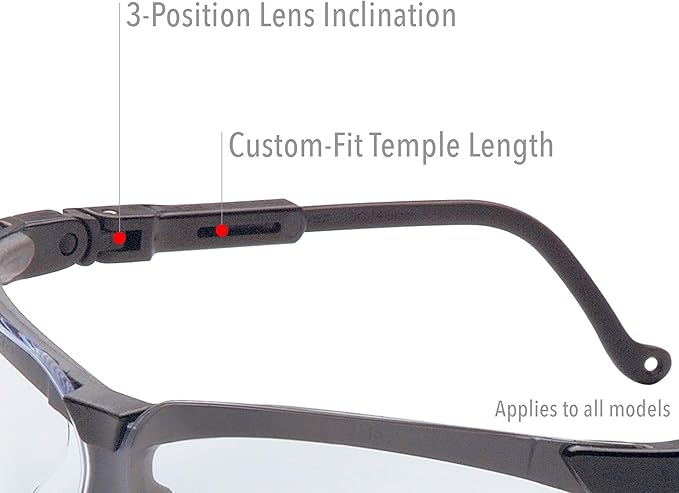 Honeywell Uvex Genesis Safety Glasses with Uvextreme Anti-Fog Coating, Black Frame