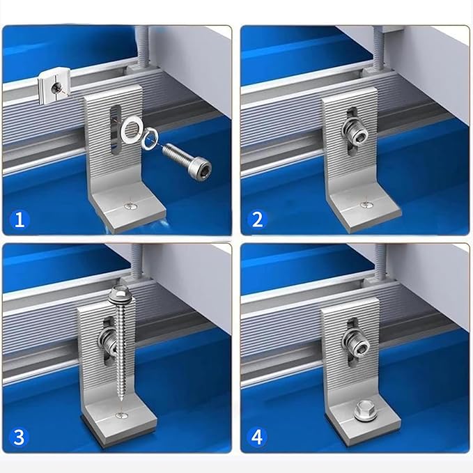 L Foot Solar Mount, Aluminum Alloy Photovoltaic Panel Mounting Bracket, Photovoltaic Mount for Roof PV System Waterproof & Weather Proof,Strong Load (20PCS)