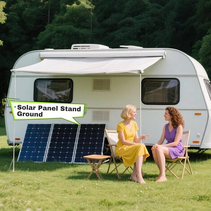 8 Pack 45inch Adjustable Solar Panel Tilt Mount Brackets with Foldable Tilt Legs for 45" Panels | 2400Pa Windproof Adjustable Brackets Kit for RV/Roof/Ground Fits EcoFlow/Jackery/Bouge RV