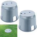 Tandefio 2 Pcs 910 Electrical Splice Box 10 Inch Diameter Underground Electrical Junction Box Inground for Outdoor Wiring Splices (Gray)