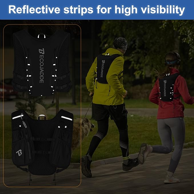 Running Vest Hydration Backpack for Men Women, 5L Lightweight Running Backpack Hydration Pack for Marathon, Trail, Cycling, Hiking, Jogging
