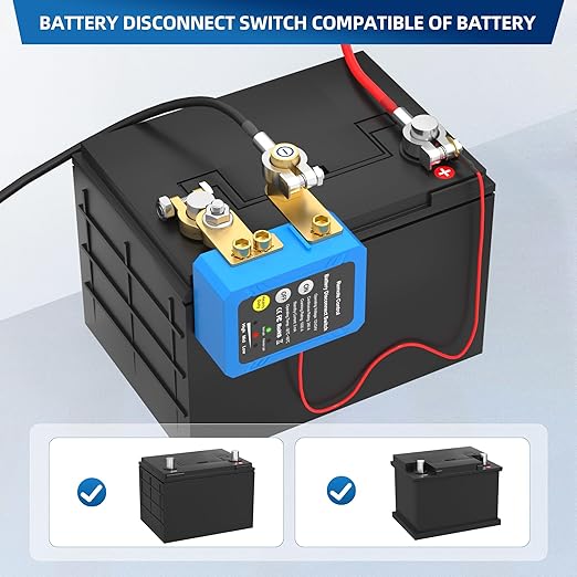 Remote Battery Disconnect Switch 12V 240A Kill Switch Automatic Power Shut Off Switch for Car, Auto, ATV, Truck (Side Installation)