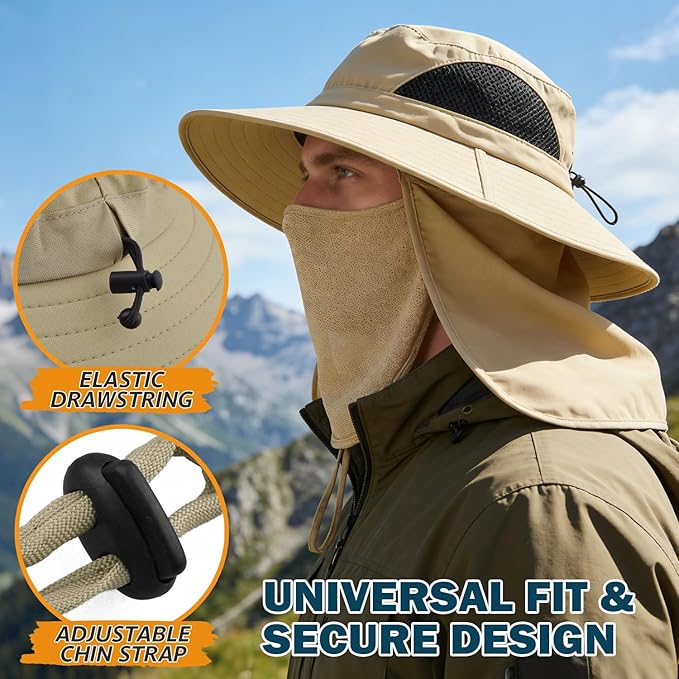 EINSKEY Wide Brim Sun Hat, UPF 50+ UV Protection Waterproof Packable Bucket Hat for Men & Women, Fishing Hiking Beach Garden