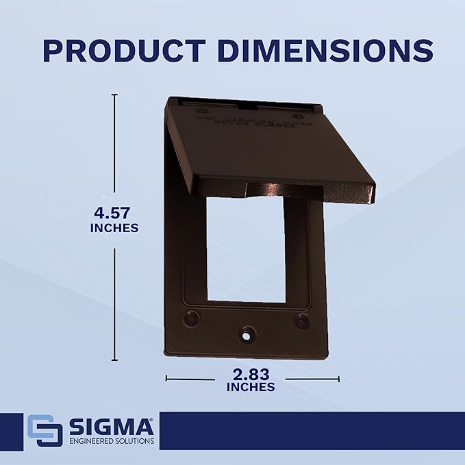 Sigma Engineered Solutions Weatherproof 14248BR 1-Gang Vertical GFCI Cover, Bronze
