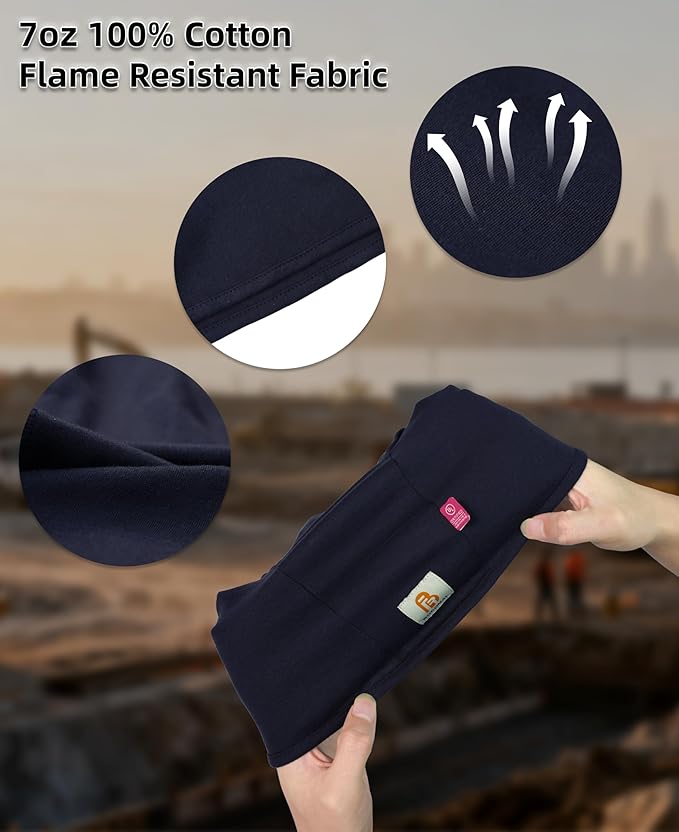 BOCOMAL FR Flame Resistant Balaclava Face Mask Arc Rated NFPA2112 CAT2 Helmet Liner Covering Hood for Welding