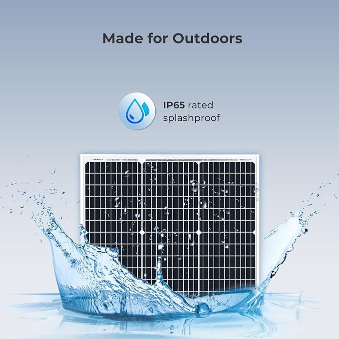 Renogy Solar Panel 50 Watt 12 Volt, High-Efficiency 50W Solar Panel Monocrystalline PV Module Power Charger for RV Marine Rooftop Farm Battery and Other Off-Grid Applications