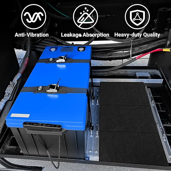 4 Pcs Battery Protector Mat, 8 X 12 Inches Battery Acid Absorber Mat, Anti Shock and Corrosion Mat for Battery, Anti Vibration Pads for Rvs, Cars, Boats and Trucks (4)