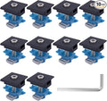 10pcs Solar Panel Mid Clamps for Unistrut, 30mm/35mm Aluminum Mounting Brackets Black Roof Mount Kit Hardware for Metal/Tin/Flat/Sheet Roof and RV Solar Panel Installation