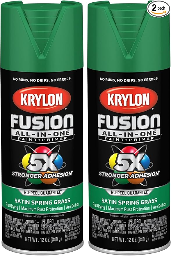 Krylon Fusion ALL-IN-ONE 2751 Satin Spring Grass 12 Ounce (Pack of 2)