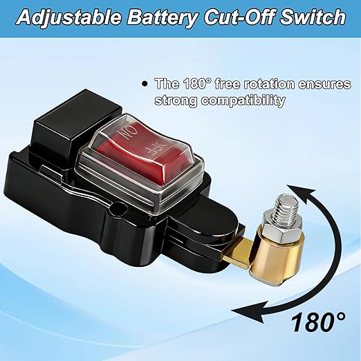 Car Battery Power Cut-Off Switch Breaker, Stable Transmission Pure Copper High Conductivity Disconnect Switch Smart Car Battery Disconnect Switch 12v-24v for Boat Rv Car Truck Supplies