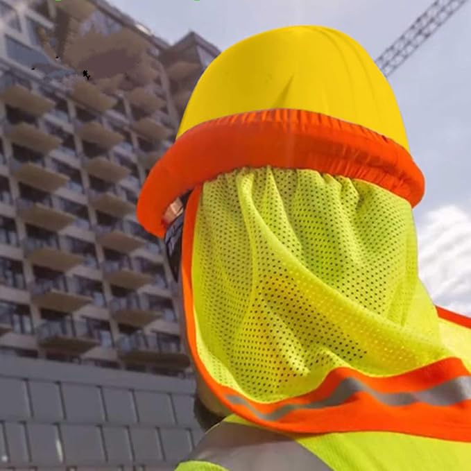 High Visibility Neck Sun Shield with Reflective Stripe